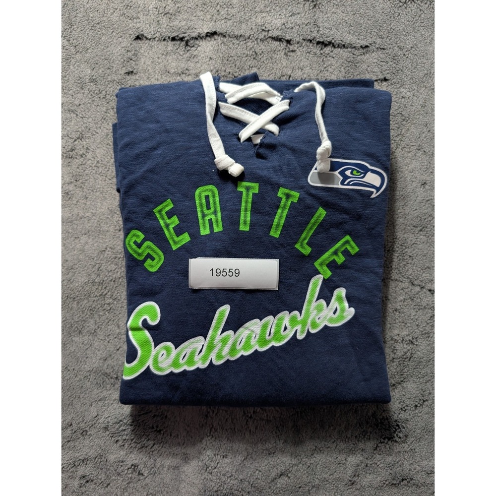 Seattle Seahawks Majestic Long Sleeve Sweatshirt Women's Size Medium Blue - Picture 11 of 11